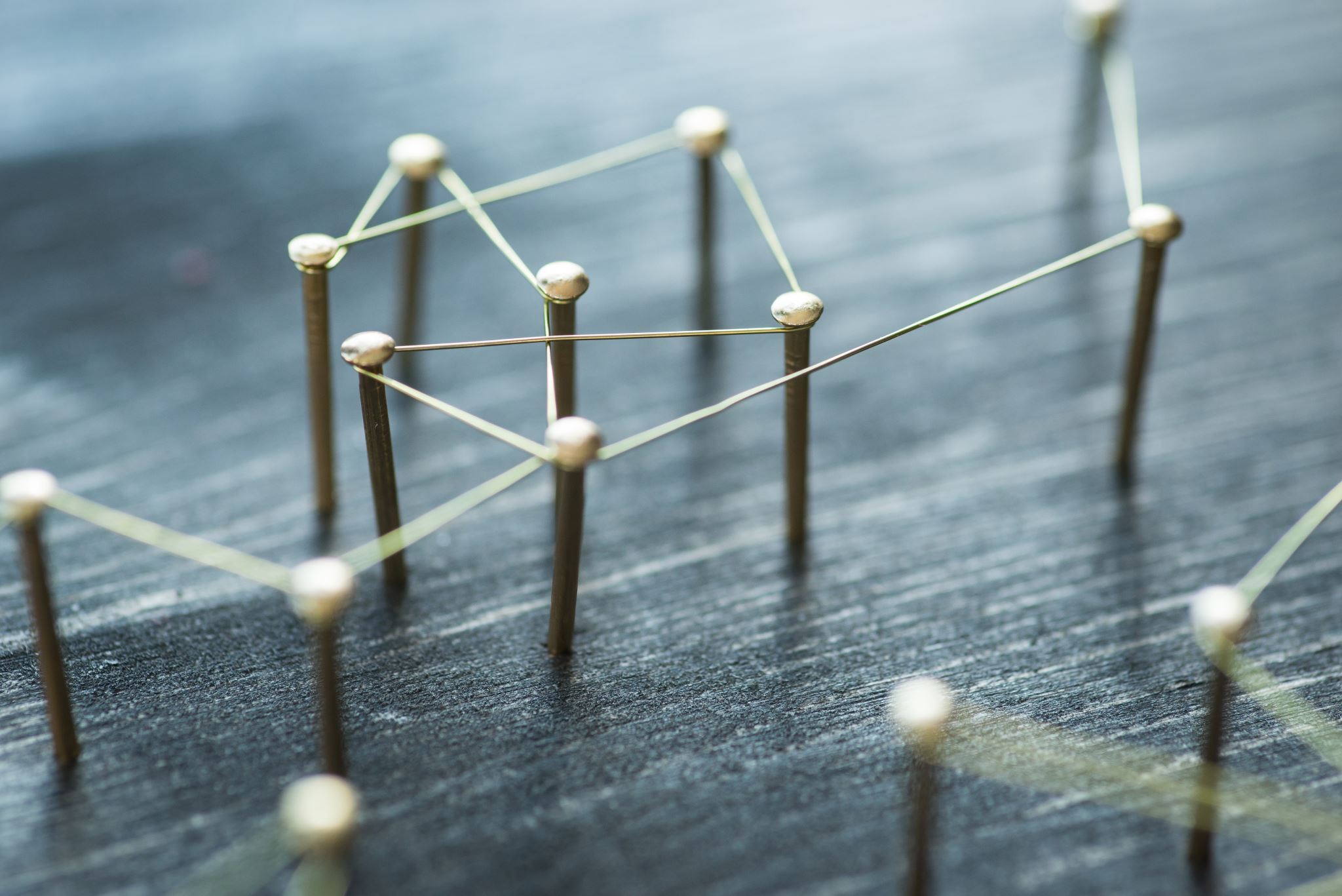 Web-of-wires-connecting-pins